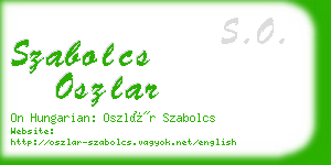szabolcs oszlar business card